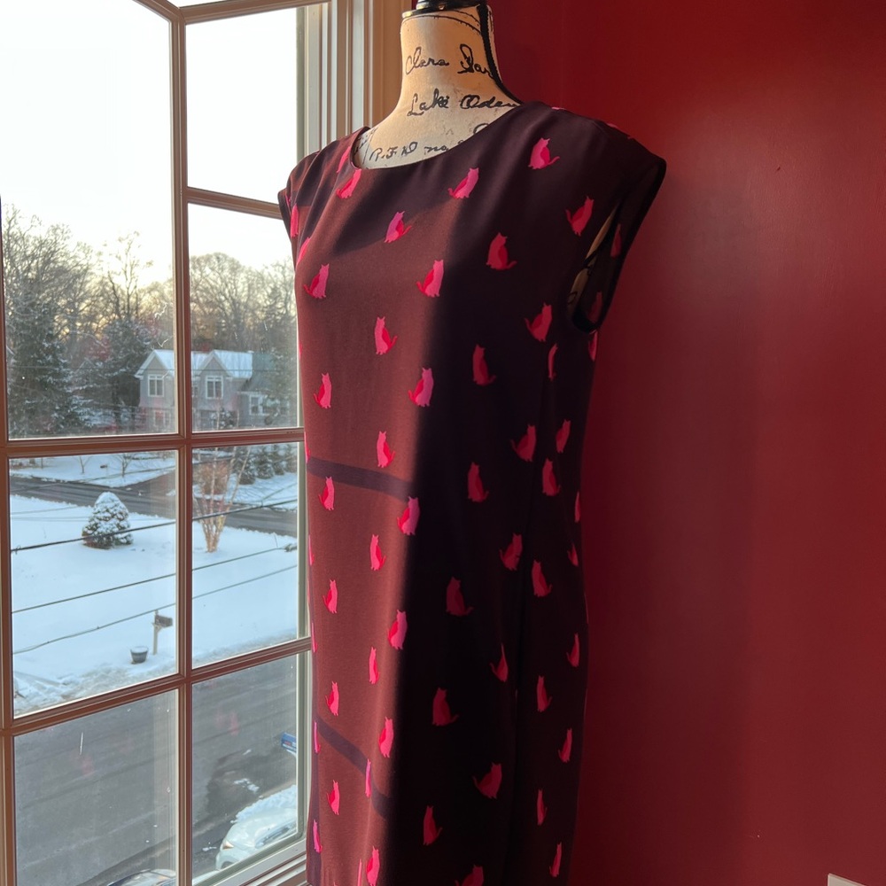 Loft cat print sheath dress.